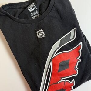 Carolina Hurricanes Aho 20 NHL T Shirt Black Youth Medium 14/16